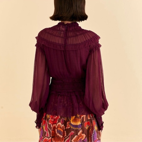 Farm Rio Women’s Ruffled Peplum Top - Picture 3 of 4